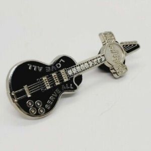 Hard Rock Cafe All Access Guitar Pin V7 Badge "Love All Serve All" Authentic